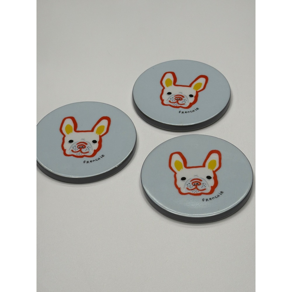 Fringe Studio Pet Shop Frenchie French Bulldog Coasters‎ Set of 3 Decorative Use